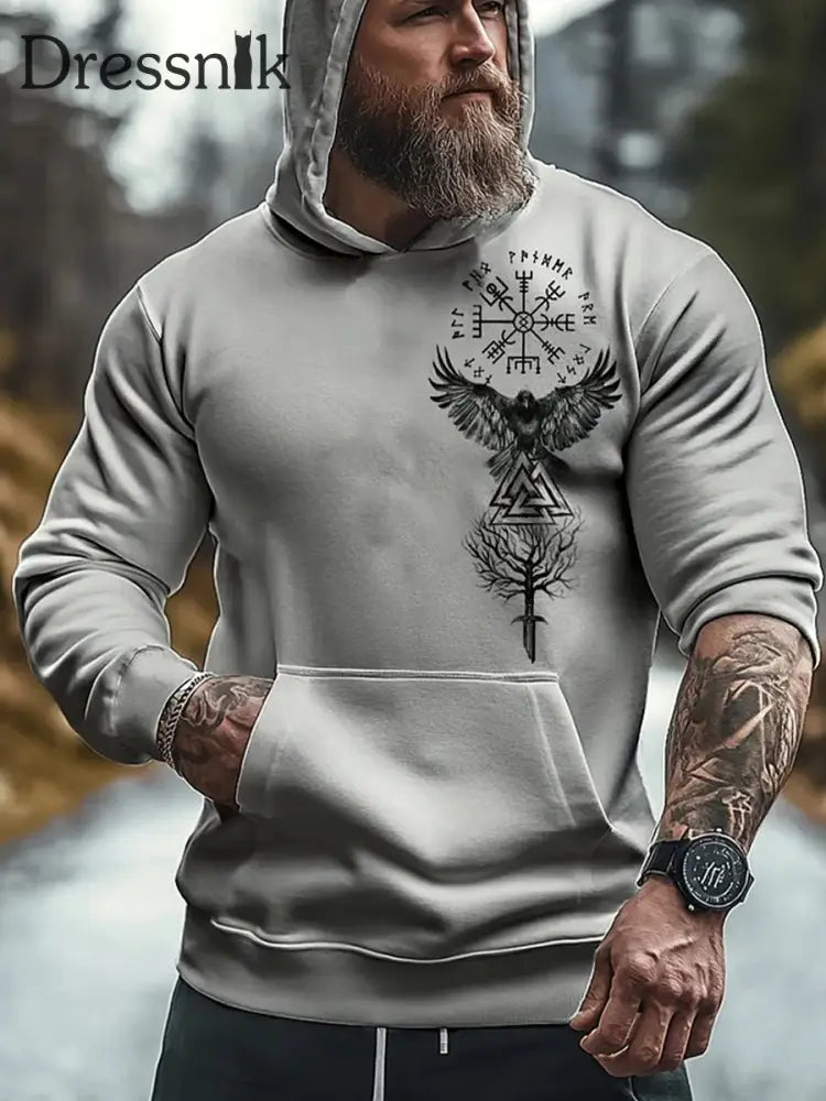 Kapuzen pullover für Herren Viking Hellgrau / S