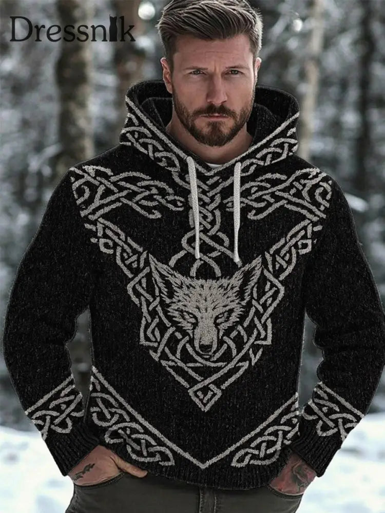 Kapuzen pullover für Herren Viking Schwarz / S
