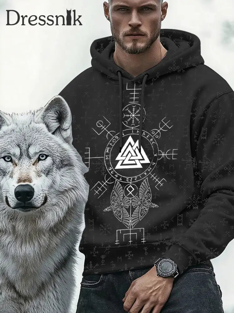Kapuzen pullover für Herren Viking Schwarz / S