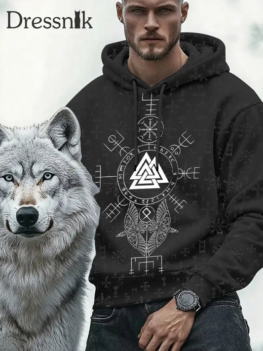 Kapuzen pullover für Herren Viking Schwarz / S