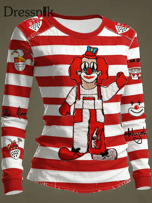 Karneval Kunst bedruckte Tops für Frauen Rot / S