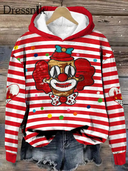 Karneval-Kunst bedruckter Hoodie für Frauen Rot / S