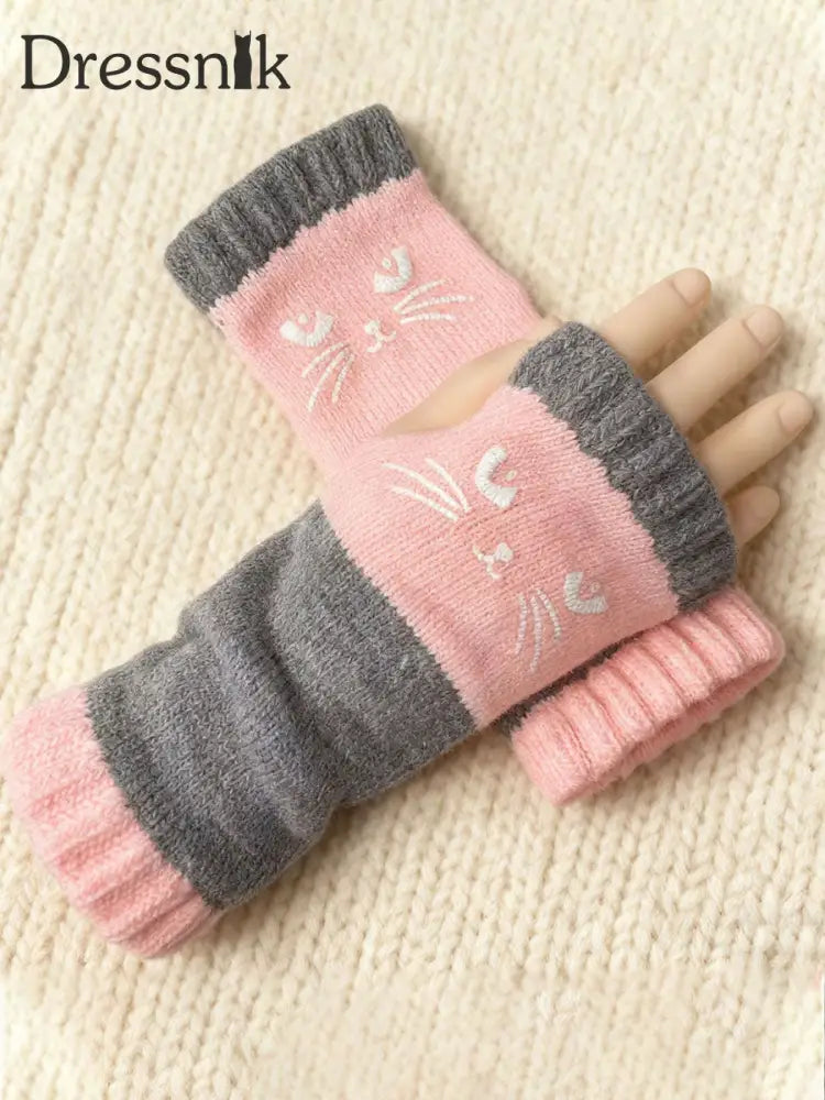 Katzen handschuhe für Frauen Rosa / EINS