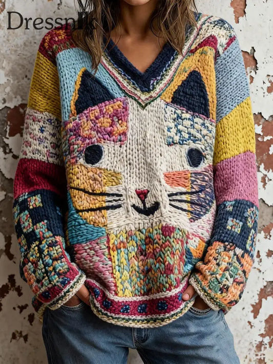 Katzen-Kunst-Hoodies für Damen als bild / S