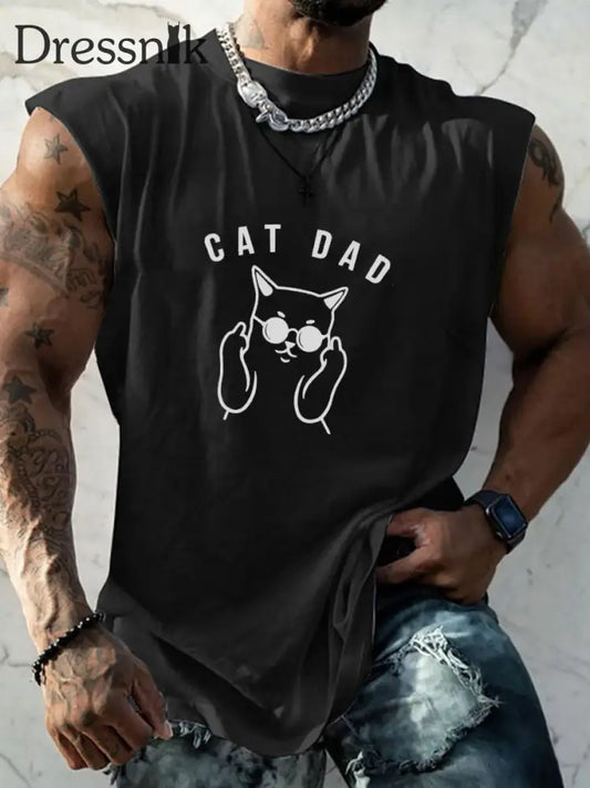 Katzen liebende Weste für Männer Schwarz / S