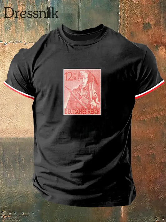 Kinder Des Deutschen Kaiser reichs Print Vintage Mode Kurzarm T-Shirt Schwarz / S