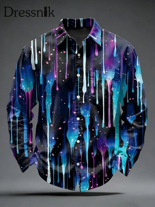 Kreatives Graffiti-Print-Shirt für Männer Marineblau / S