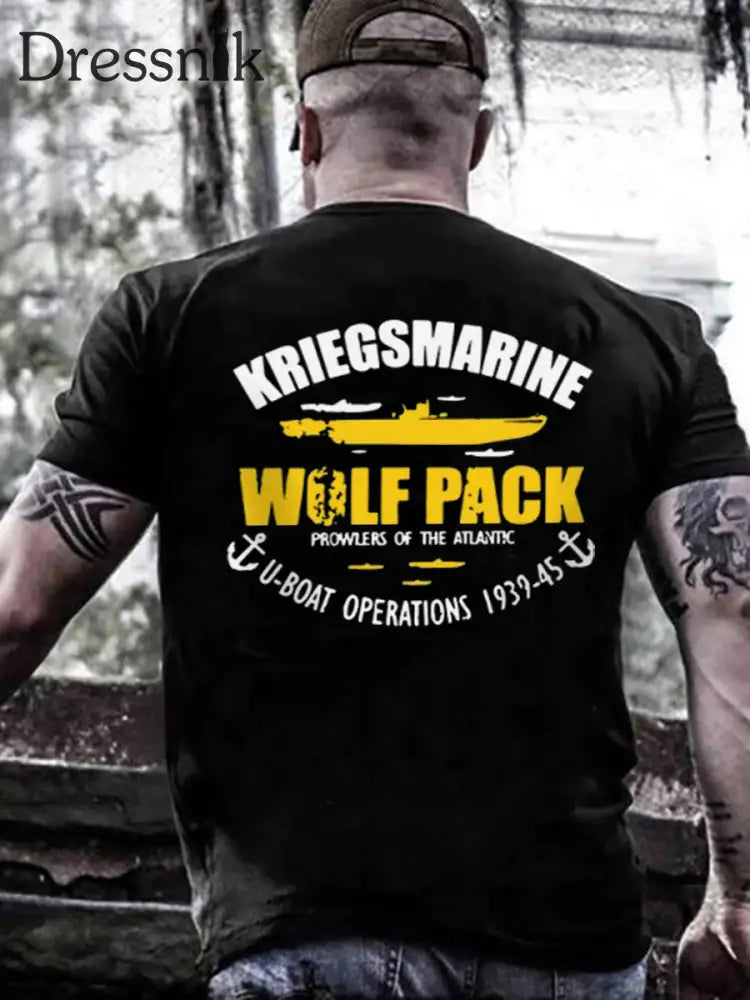 Kriegsmarin-bedrucktes Kurzarm-T-Shirt für Männer