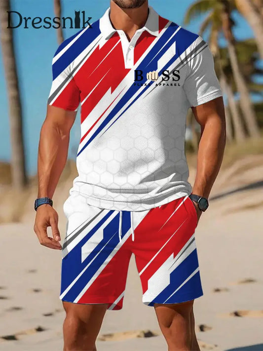 Künstlerisches geometrisch gedrucktes lässiges Kurzarm-Polos hirt im Resort-Stil A / S