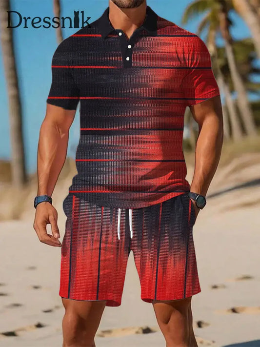 Künstlerisches geometrisch gedrucktes lässiges Kurzarm-Polos hirt im Resort-Stil A / S