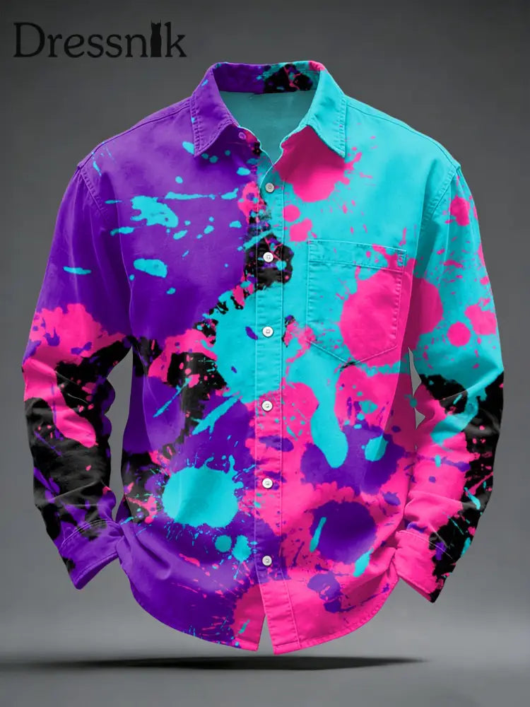 Künstlerisches Graffiti-Print-Shirt für Männer mehrfarbig / S