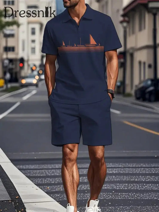 Kurzärmliger Polo-Anzug für Herren als bild / S