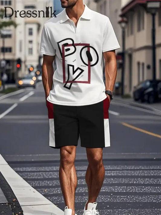 Kurzärmliger Polo-Anzug für Herren als bild / S