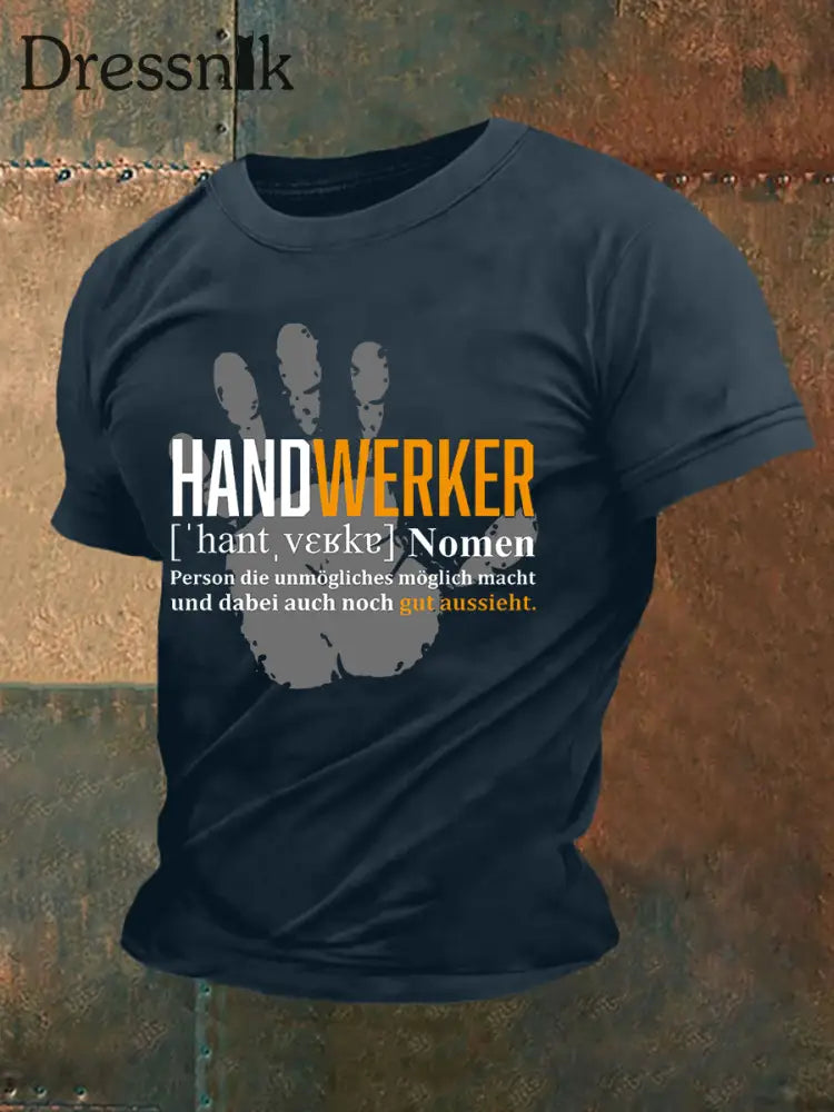 Kurzärmliges Herren-T-Shirt Marineblau / S