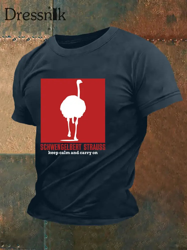 Kurzärmliges T-Shirt für Herren Sch wenge lbert Strauss Marineblau / S