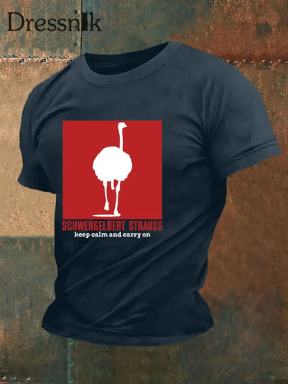 Kurzärmliges T-Shirt für Herren Sch wenge lbert Strauss Marineblau / S