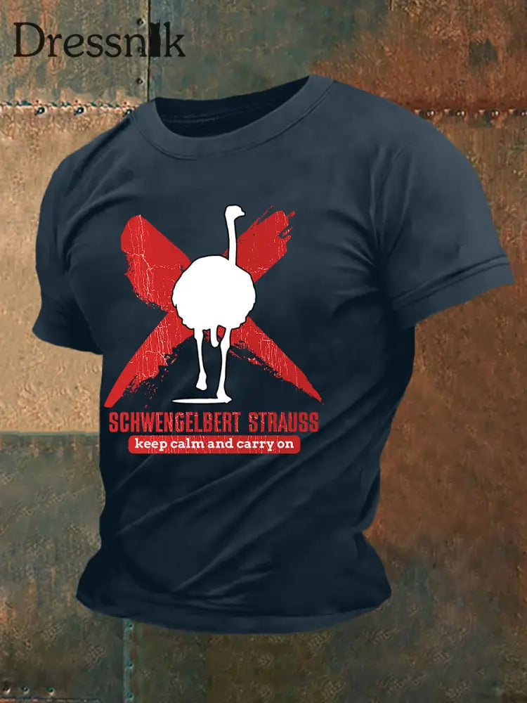 Kurzärmliges T-Shirt für Herren Sch wenge lbert Strauss Marineblau / S