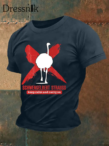 Kurzärmliges T-Shirt für Herren Sch wenge lbert Strauss Marineblau / S