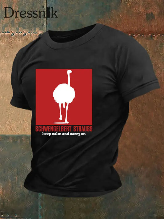 Kurzärmliges T-Shirt für Herren Sch wenge lbert Strauss Schwarz / S