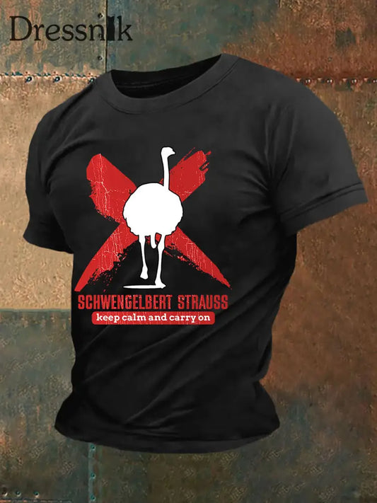 Kurzärmliges T-Shirt für Herren Sch wenge lbert Strauss Schwarz / S