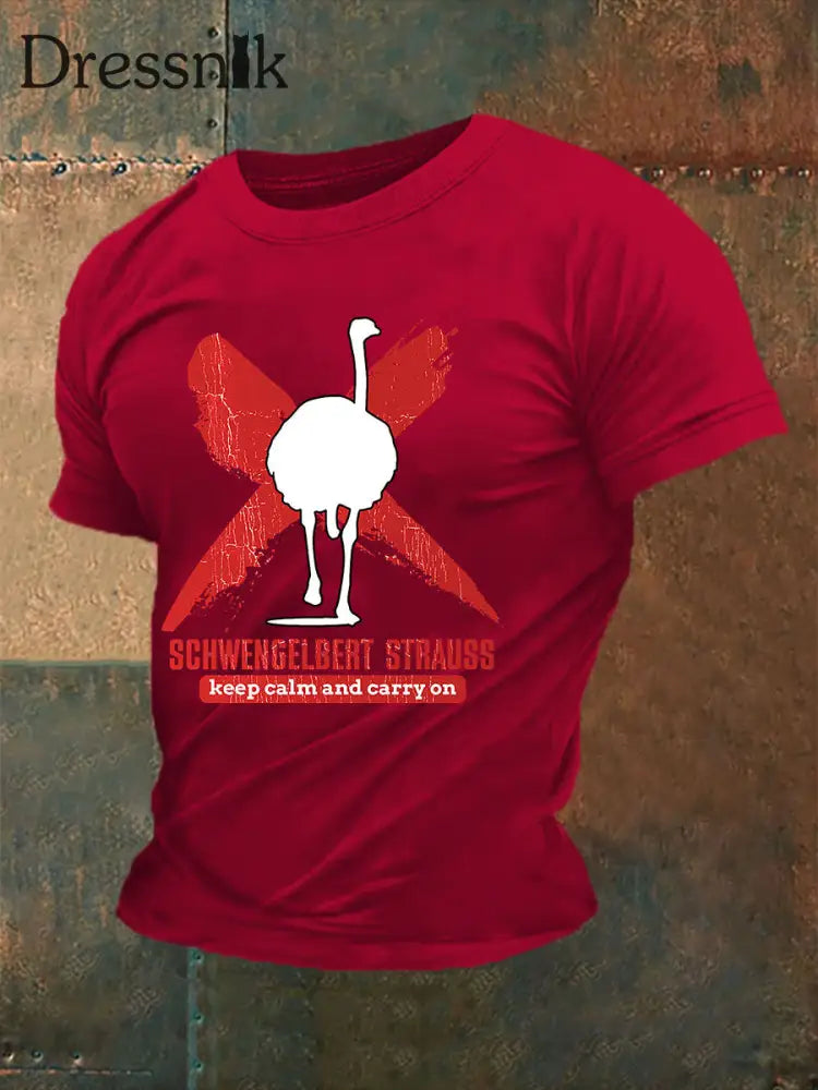 Kurzärmliges T-Shirt für Herren Sch wenge lbert Strauss Tiefrot / S