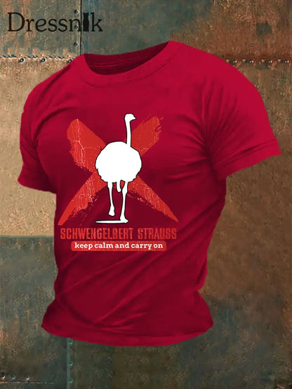 Kurzärmliges T-Shirt für Herren Sch wenge lbert Strauss Tiefrot / S