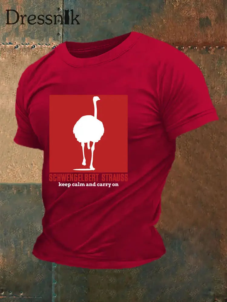 Kurzärmliges T-Shirt für Herren Sch wenge lbert Strauss Tiefrot / S
