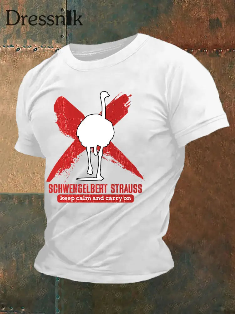 Kurzärmliges T-Shirt für Herren Sch wenge lbert Strauss Weiß / S