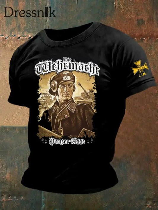 Kurzärmliges T-Shirt für Männer mit deutschem Kunstdruck A / S