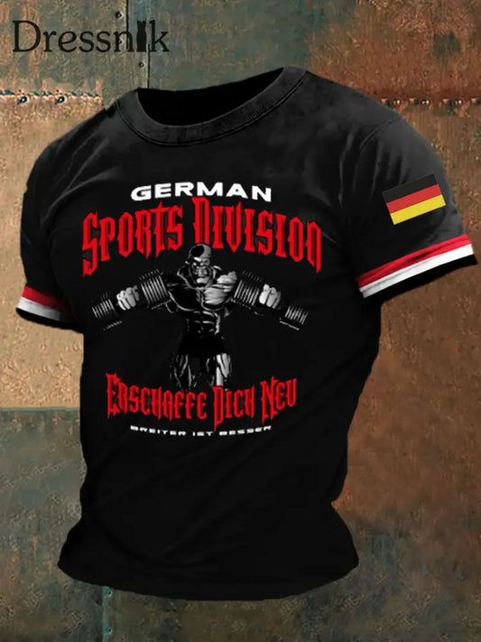 Kurzärmliges T-Shirt für Männer mit deutschem Kunstdruck A / S