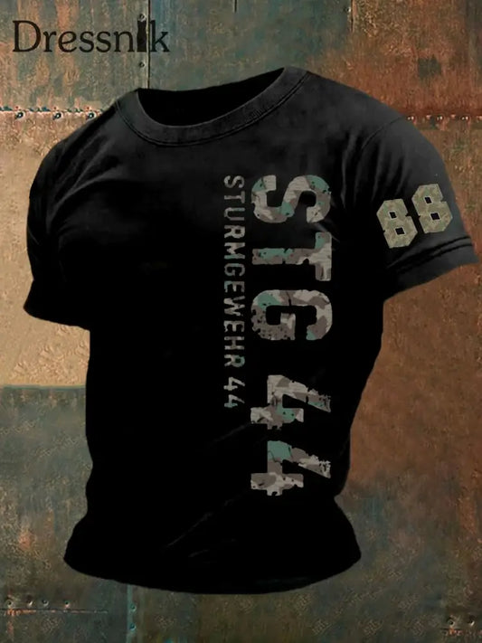 Kurzärmliges T-Shirt für Männer mit deutschem Kunstdruck A / S