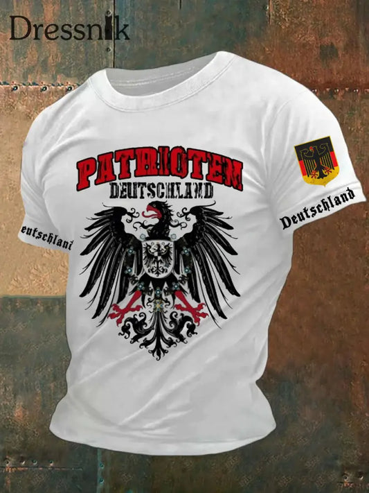 Kurzärmliges T-Shirt für Männer mit deutschem Kunstdruck A / S