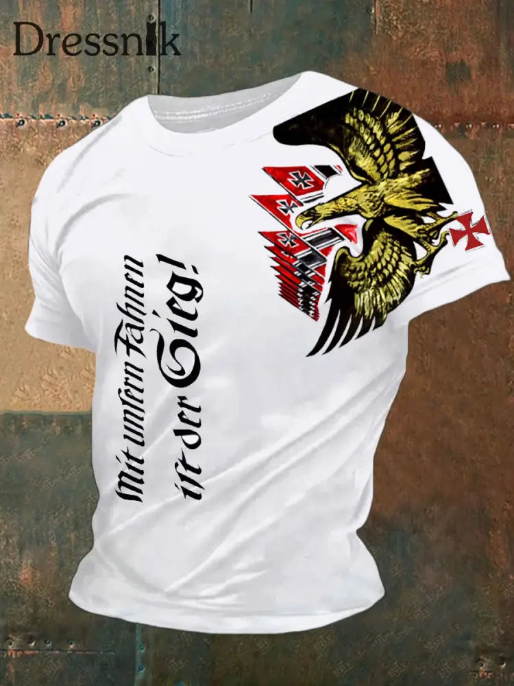 Kurzärmliges T-Shirt für Männer mit deutschem Kunstdruck A / S