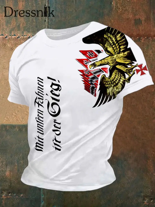 Kurzärmliges T-Shirt für Männer mit deutschem Kunstdruck A / S