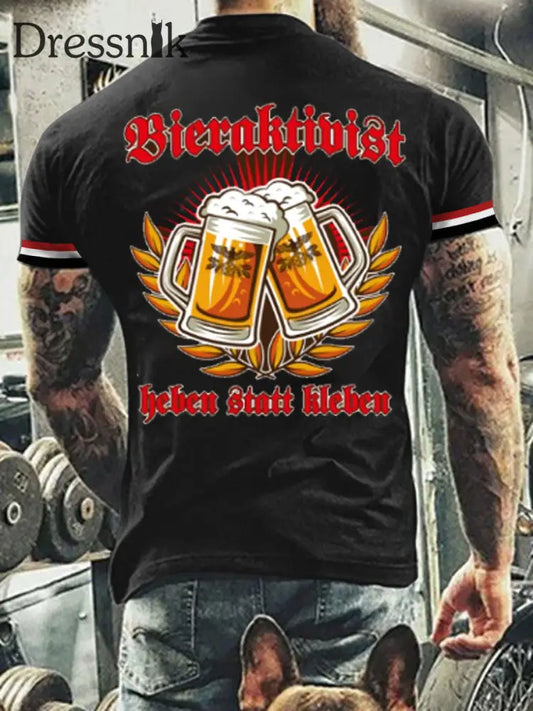 Kurzärmliges T-Shirt für Männer mit deutschem Kunstdruck A / S