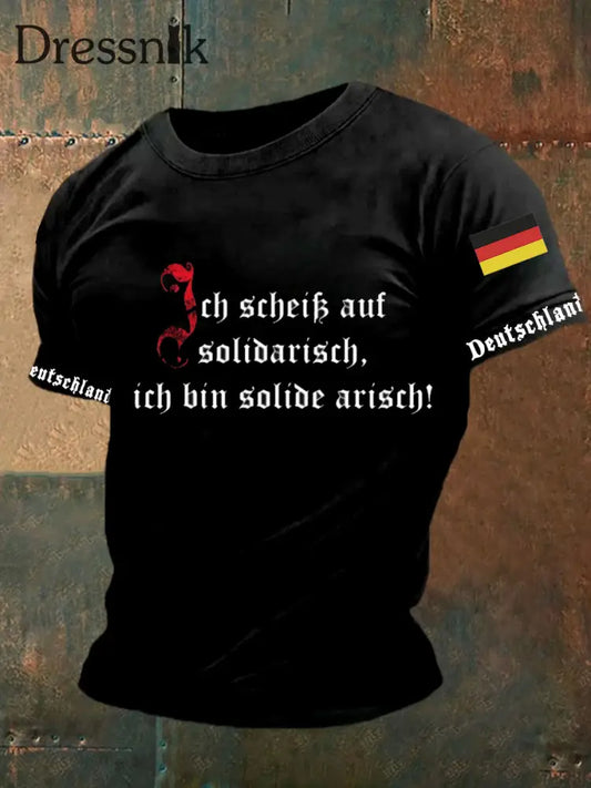 Kurzärmliges T-Shirt für Männer mit deutschem Kunstdruck A / S