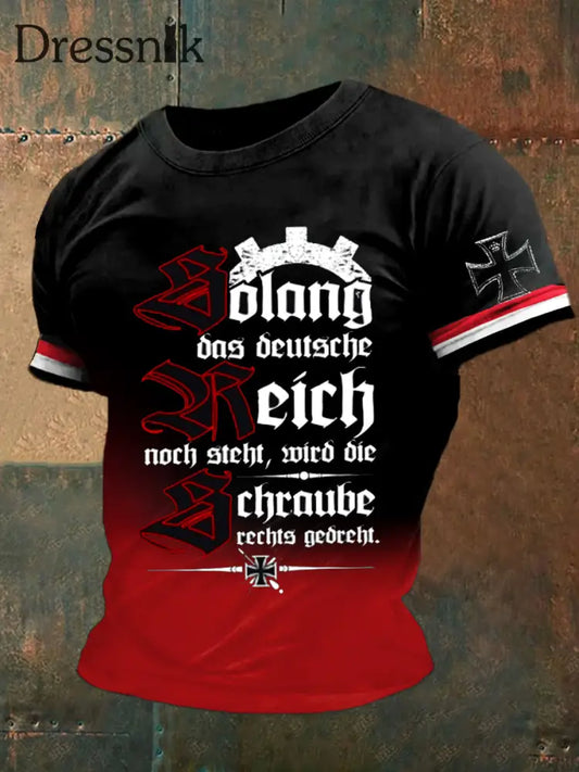 Kurzärmliges T-Shirt für Männer mit deutschem Kunstdruck A / S