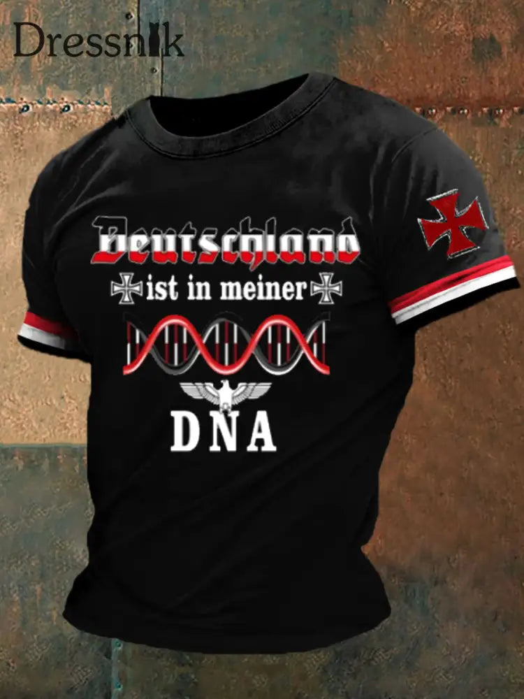 Kurzärmliges T-Shirt für Männer mit deutschem Kunstdruck A / S