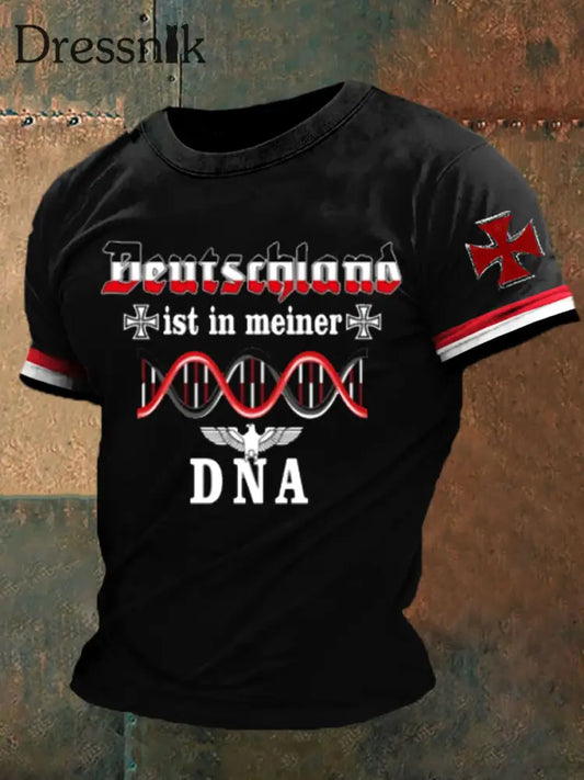 Kurzärmliges T-Shirt für Männer mit deutschem Kunstdruck A / S