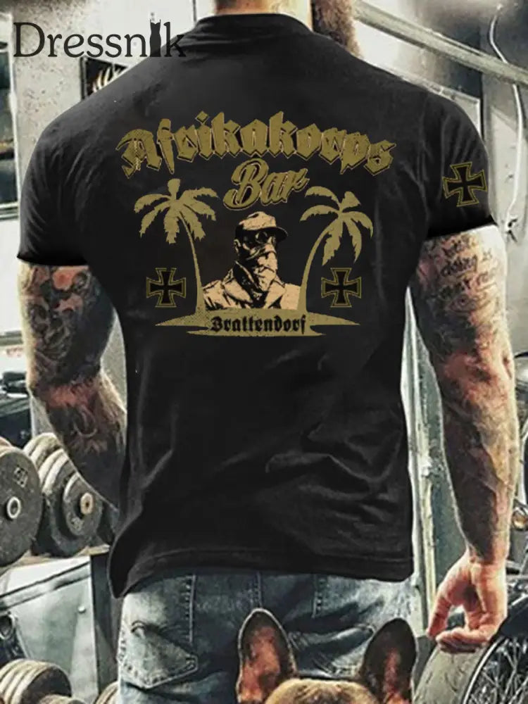 Kurzärmliges T-Shirt für Männer mit deutschem Kunstdruck A / S