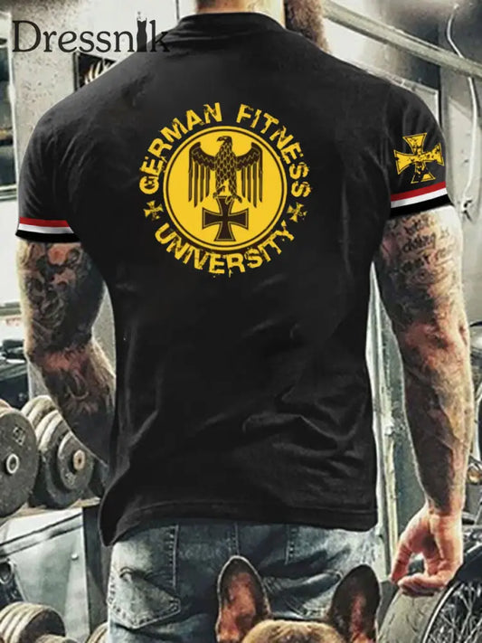 Kurzärmliges T-Shirt für Männer mit deutschem Kunstdruck A / S