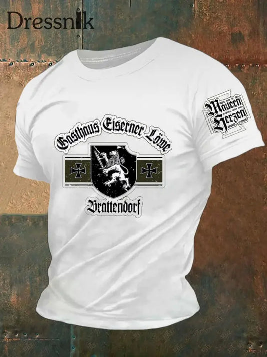 Kurzärmliges T-Shirt für Männer mit deutschem Kunstdruck A / S