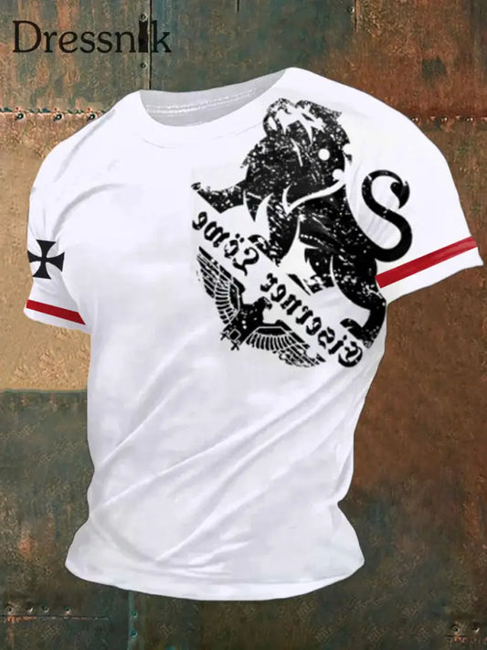 Kurzärmliges T-Shirt für Männer mit deutschem Kunstdruck A / S