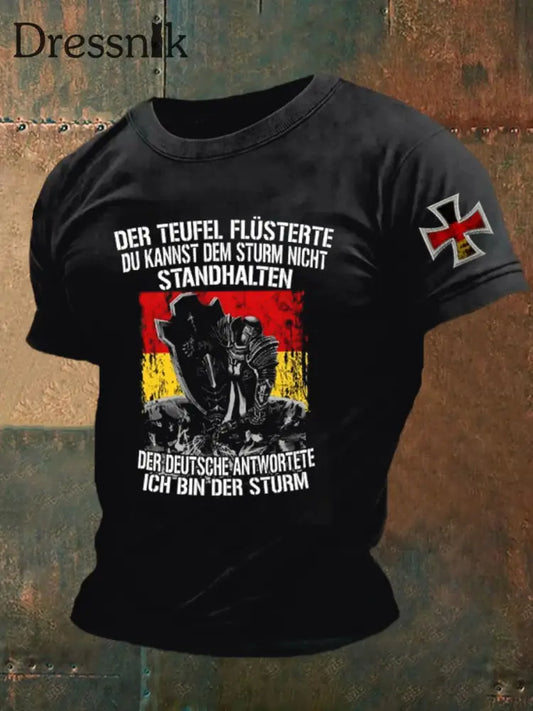 Kurzärmliges T-Shirt für Männer mit deutschem Kunstdruck A / S