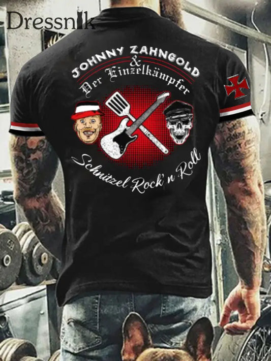 Kurzärmliges T-Shirt für Männer mit deutschem Kunstdruck A / S