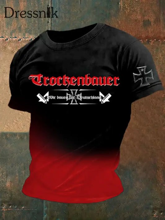 Kurzärmliges T-Shirt für Männer mit deutschem Kunstdruck A / S