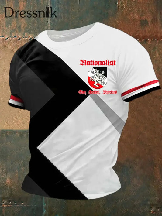 Kurzärmliges T-Shirt für Männer mit deutschem Kunstdruck A / S