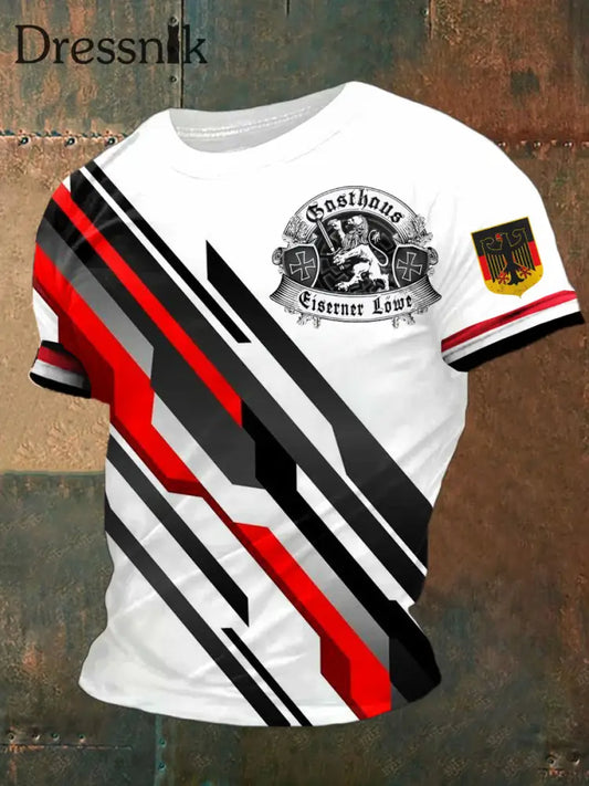 Kurzärmliges T-Shirt für Männer mit deutschem Kunstdruck A / S