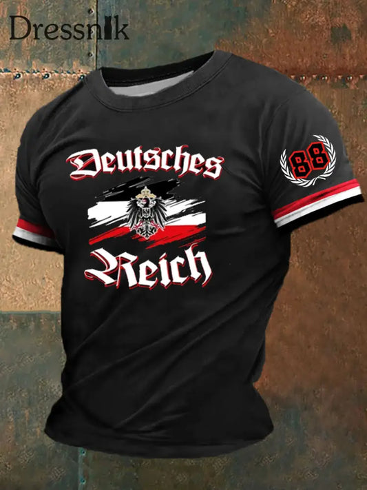 Kurzärmliges T-Shirt mit deutschem Kunstdruck für Männer A / S