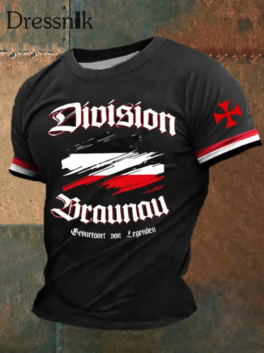 Kurzärmliges T-Shirt mit deutschem Kunstdruck für Männer A / S